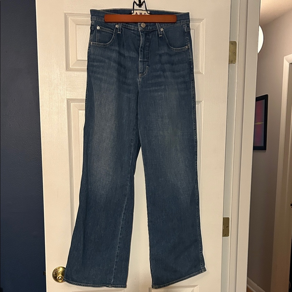 AMO Women's Wide Leg Blue Jeans